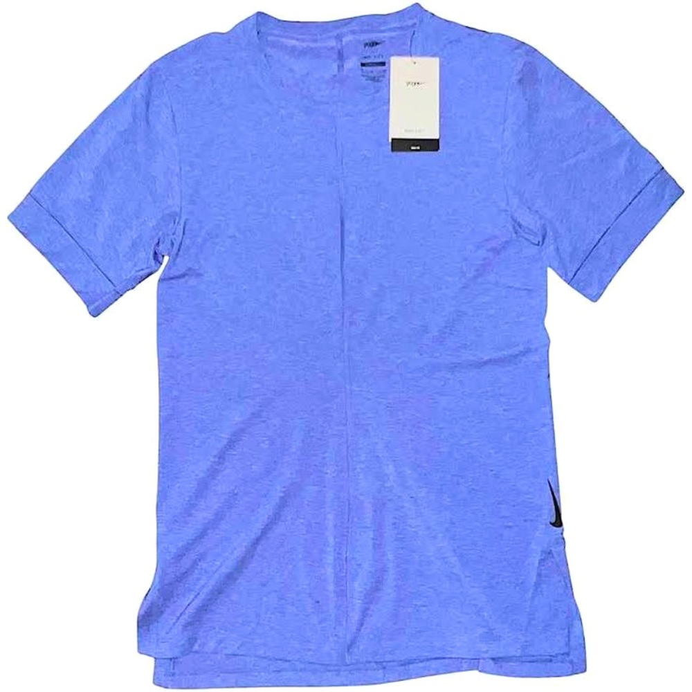 Nike Men's Blue Short-Sleeve Yoga Top